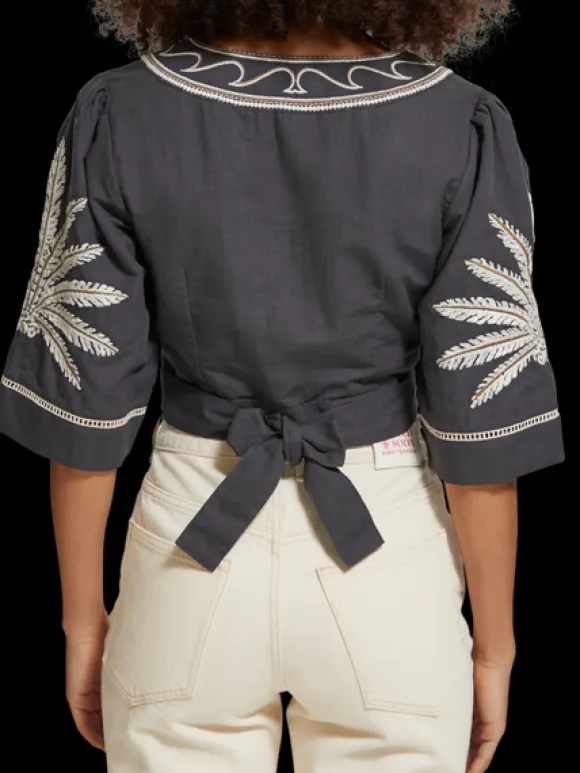 Embroidered Crop Top