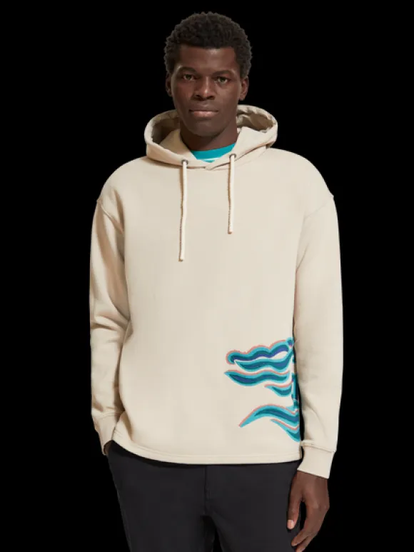 Embroidered Wave Hoodie