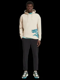 Embroidered Wave Hoodie