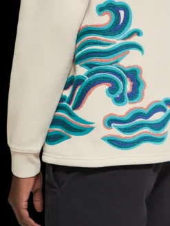 Embroidered Wave Hoodie