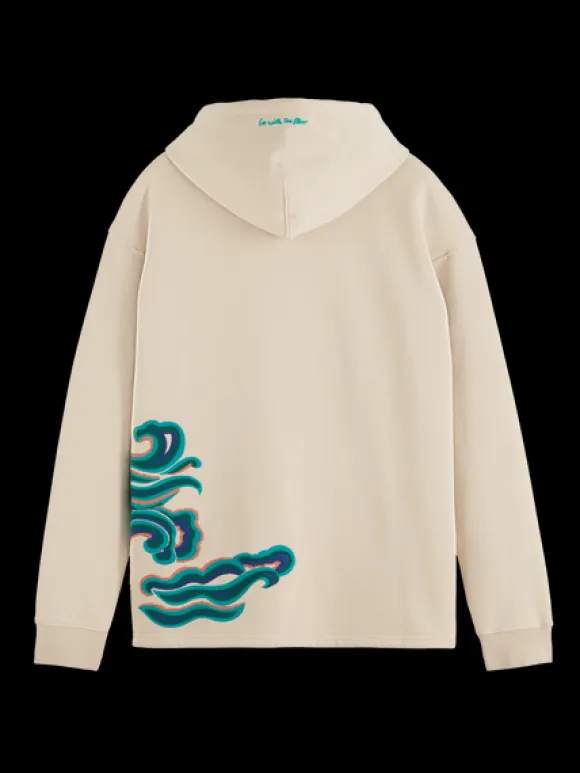 Embroidered Wave Hoodie