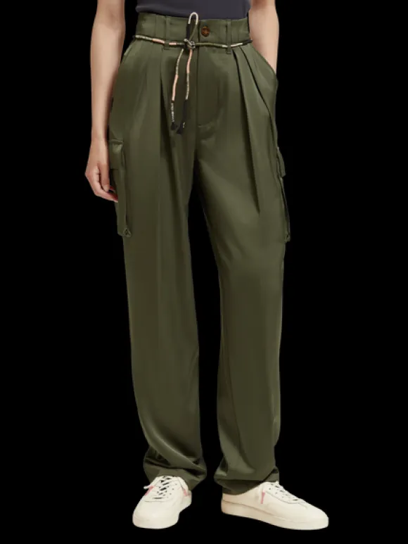 Faye High Rise Relaxed Tapered Leg Paper Bag Utility Pant
