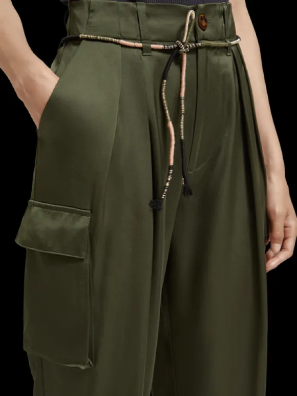 Faye High Rise Relaxed Tapered Leg Paper Bag Utility Pant