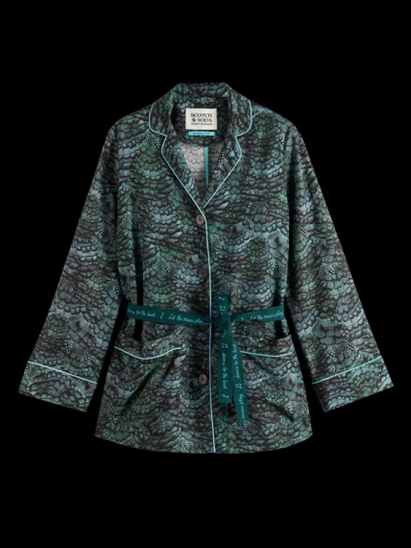Feather Printed Pyjama Blazer