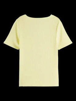 Fitted Ribbed Scoop-Neck T-Shirt