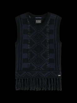 Fringe Hem Knit Tank Top