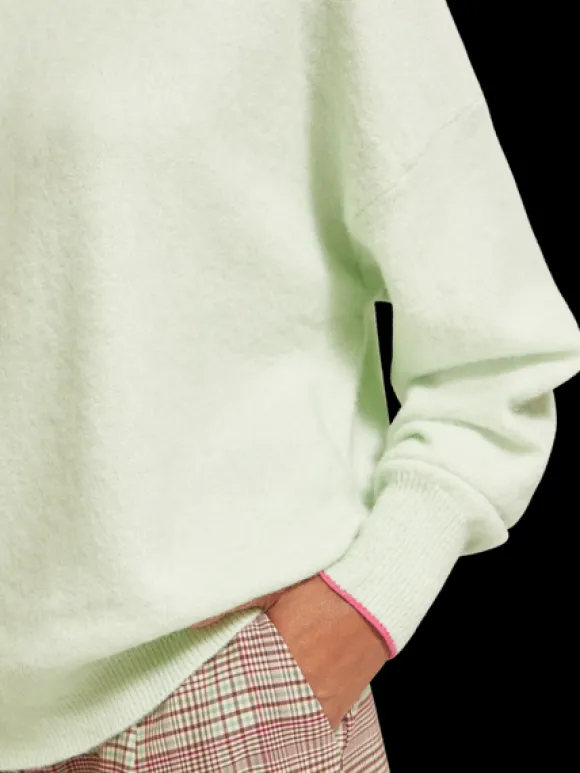 Fuzzy Crew Neck Pullover