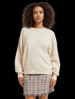 Fuzzy Crew Neck Pullover