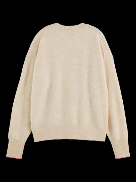 Fuzzy Crew Neck Pullover