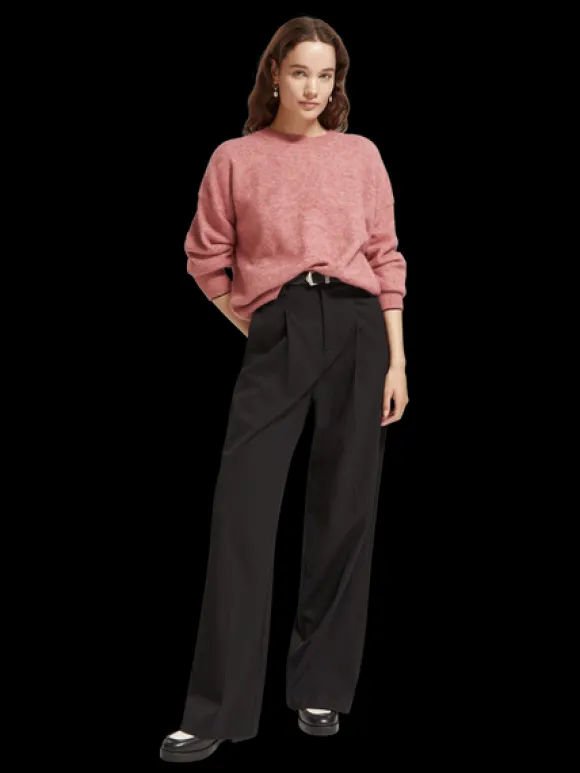 Fuzzy Crew Neck Pullover