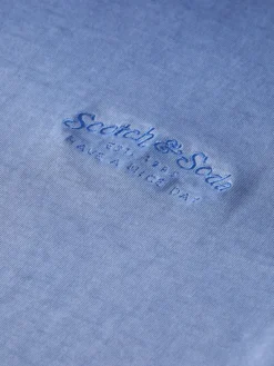 Garment-Dyed Embroidered Logo T-Shirt
