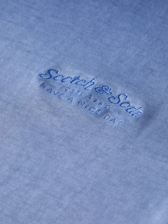 Garment-Dyed Embroidered Logo T-Shirt