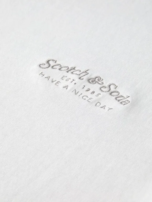 Garment-Dyed Embroidered Logo T-Shirt
