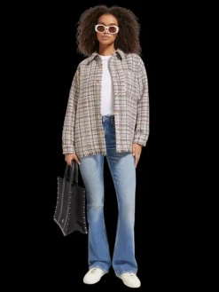 Glitter Tweed Shirt Jacket