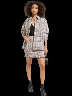 Glitter Tweed Shirt Jacket