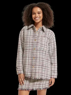 Glitter Tweed Shirt Jacket
