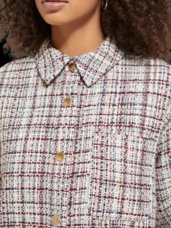 Glitter Tweed Shirt Jacket