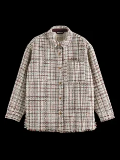 Glitter Tweed Shirt Jacket