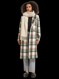 Green Check Single Breasted Coat