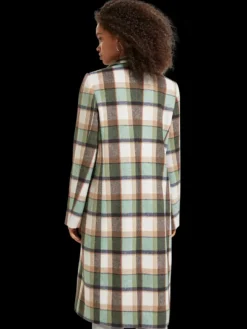 Green Check Single Breasted Coat