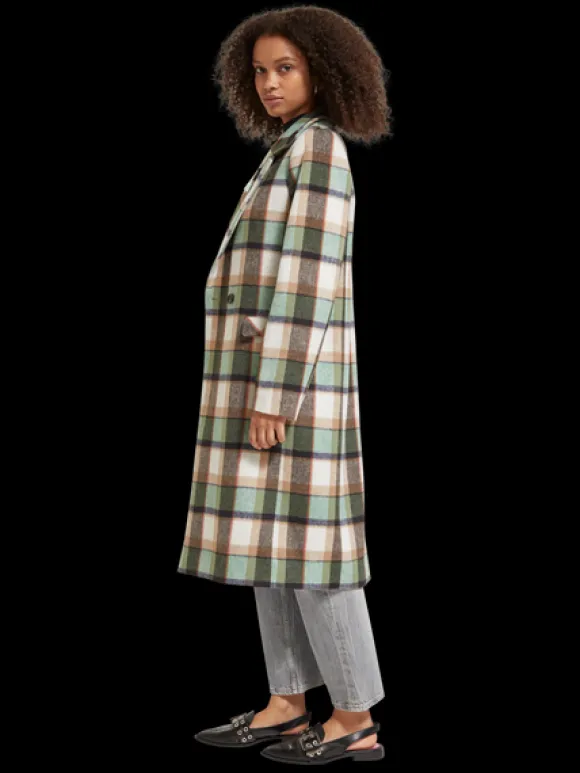 Green Check Single Breasted Coat
