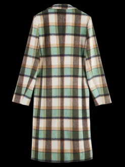 Green Check Single Breasted Coat
