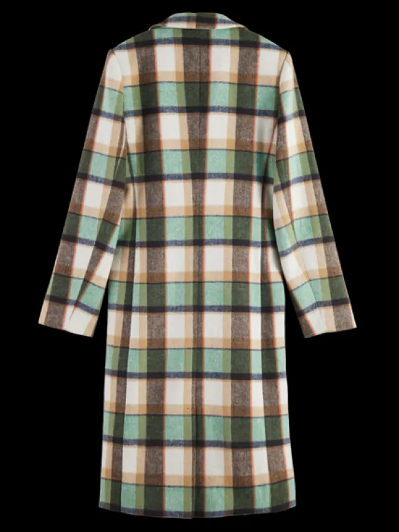 Green Check Single Breasted Coat