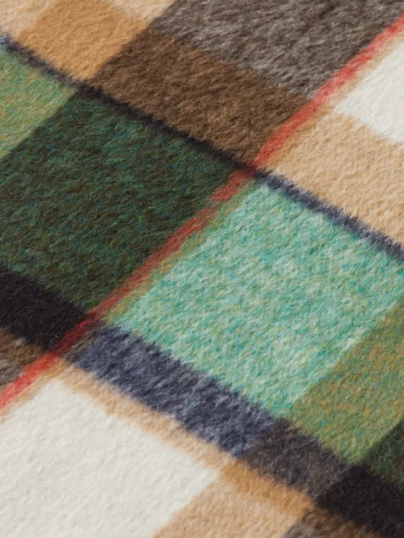 Green Check Single Breasted Coat