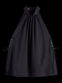 Halter Neck Top With Criss Cross Detail