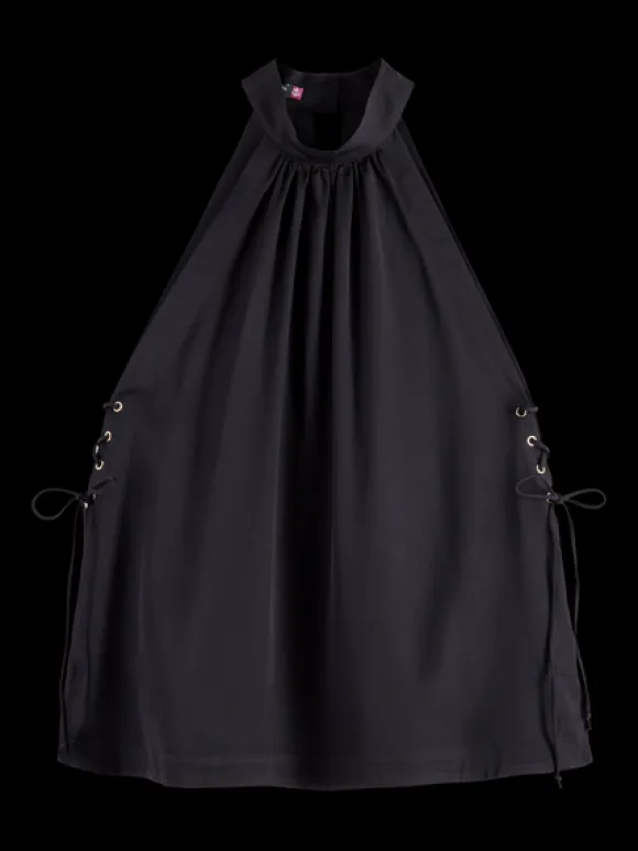 Halter Neck Top With Criss Cross Detail