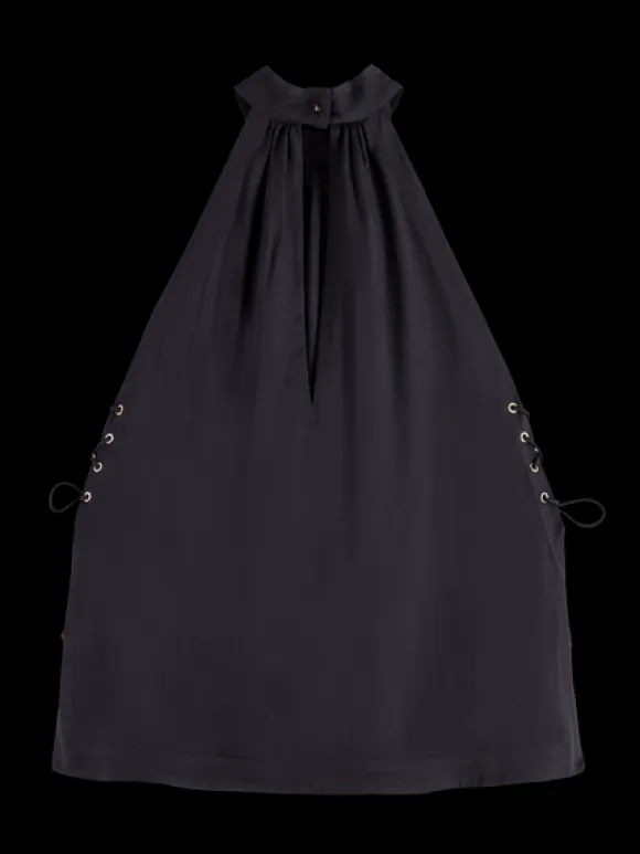 Halter Neck Top With Criss Cross Detail