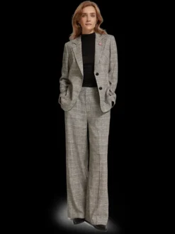 Hana High Rise Wide Leg Prince Of Wales Pant