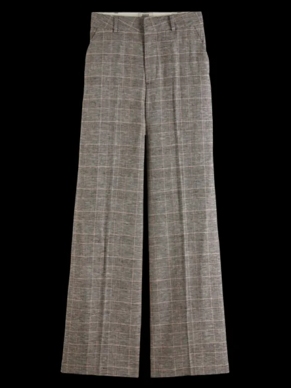 Hana High Rise Wide Leg Prince Of Wales Pant