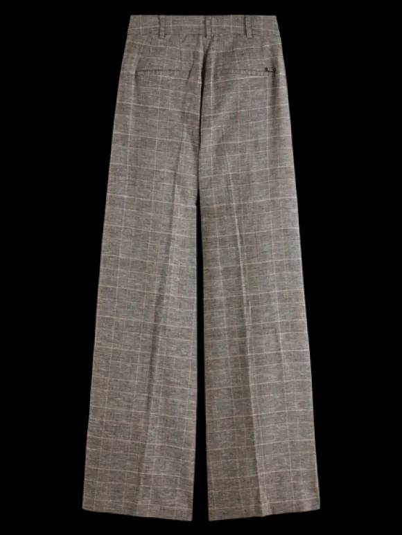 Hana High Rise Wide Leg Prince Of Wales Pant