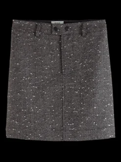 Herringbone Sequin Mini Skirt