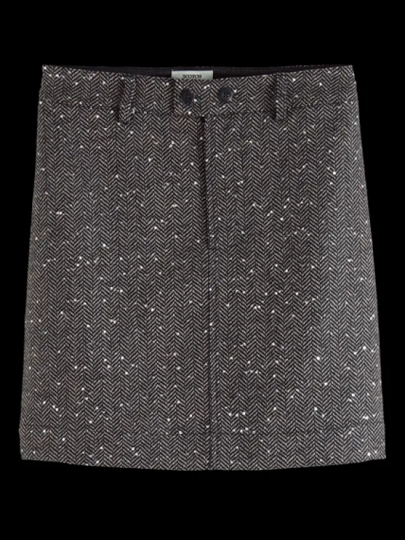 Herringbone Sequin Mini Skirt