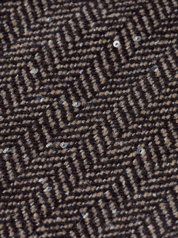 Herringbone Sequin Mini Skirt