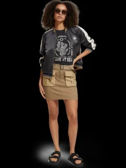 High-Rise Cargo Mini Skirt