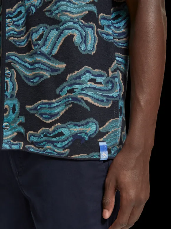 Jacquard Knit Short Sleeve Shirt