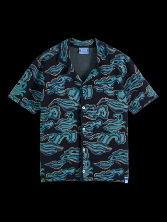 Jacquard Knit Short Sleeve Shirt