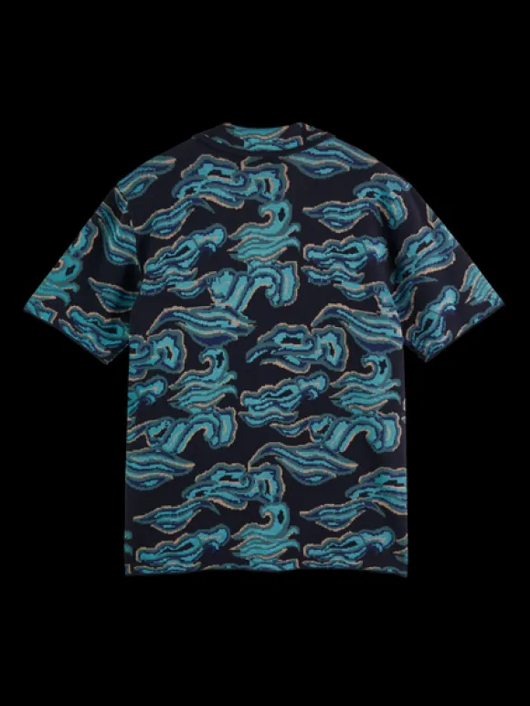 Jacquard Knit Short Sleeve Shirt