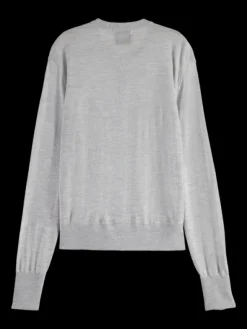 Jacquard Trim Crew Neck Cardigan