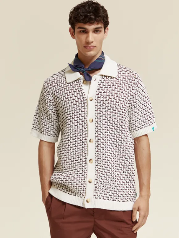 Knit Button Down Polo Shirt