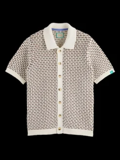 Knit Button Down Polo Shirt