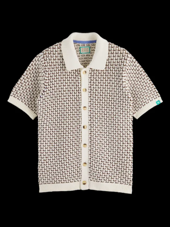 Knit Button Down Polo Shirt