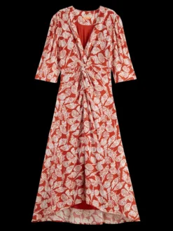 Knot Detail Midi Wrap Dress