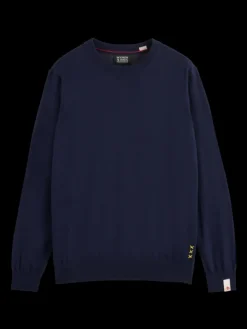 Linen Blend Crew Neck Pullover