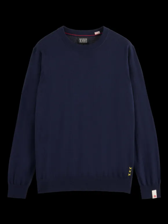 Linen Blend Crew Neck Pullover