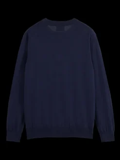 Linen Blend Crew Neck Pullover