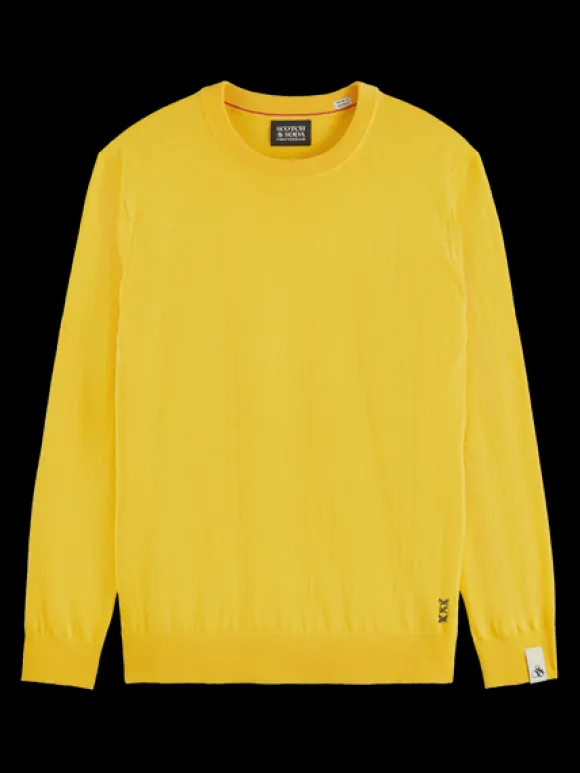 Linen Blend Crew Neck Pullover